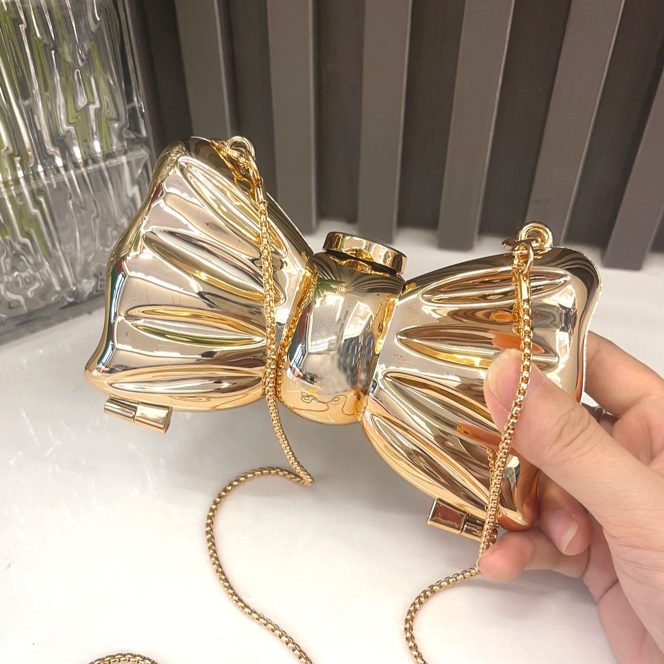 Luxury Bags For You - Golden Evening bag Purses and handbag