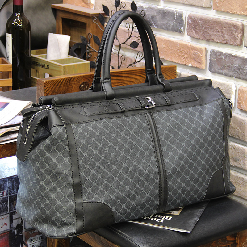 Luxury Zipper Bags - Fashion Plaid Travel Bag Men Handbag