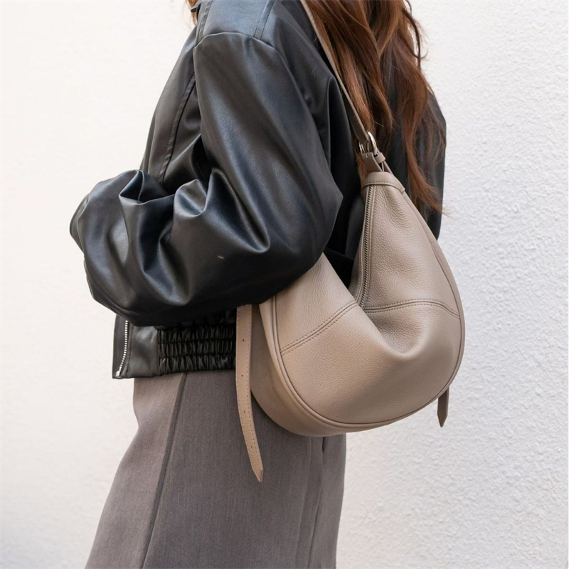 Luxury Bags Collection - BURMINSA Luxury Genuine Leather Soft Hobo