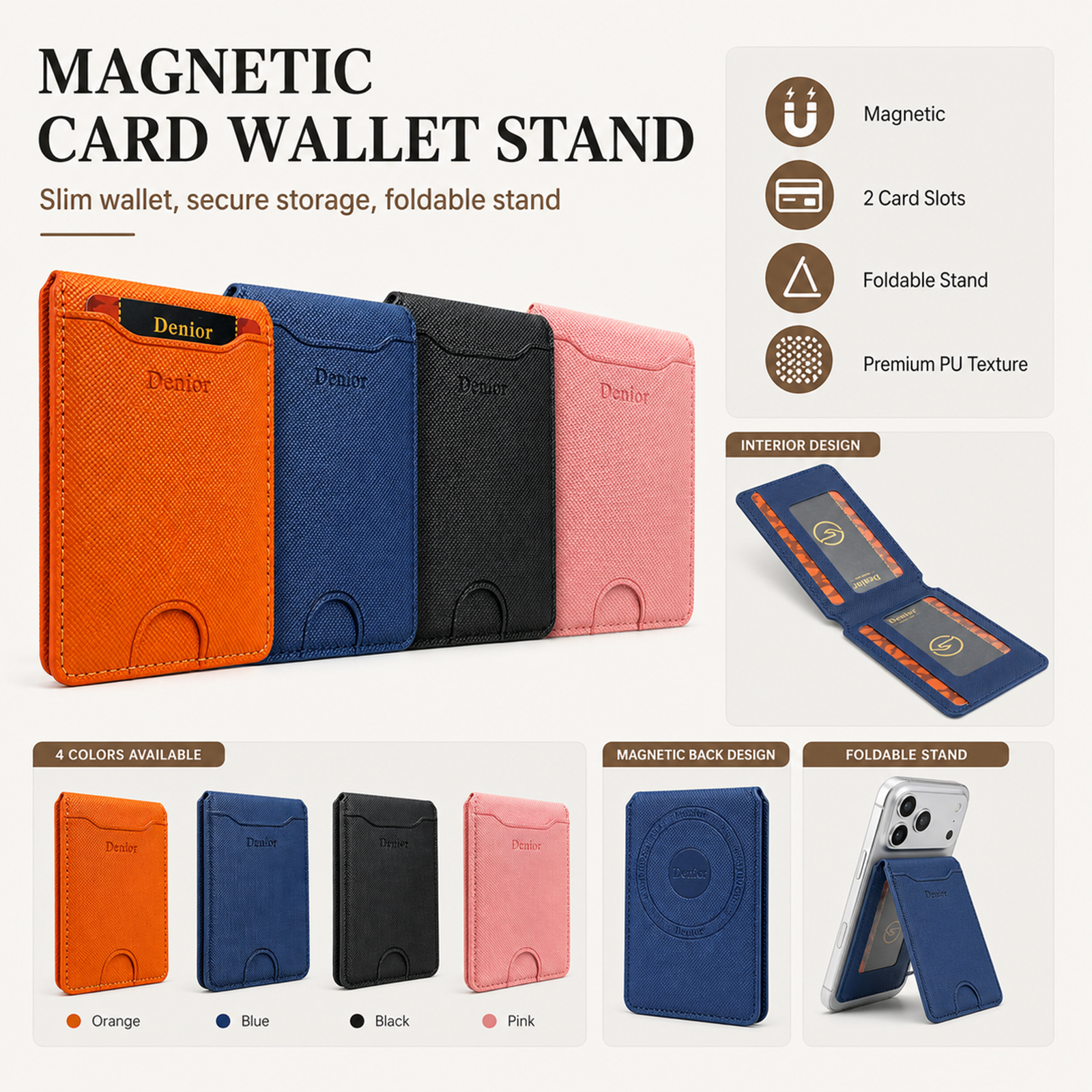 Mobile Phone Wallet Stand Magn - Luxury Bags For You avis et prix