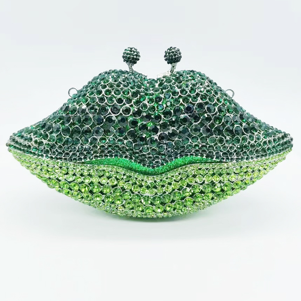 Green Crystal Evening Bag Rhin - Luxury Bags Green avis et prix
