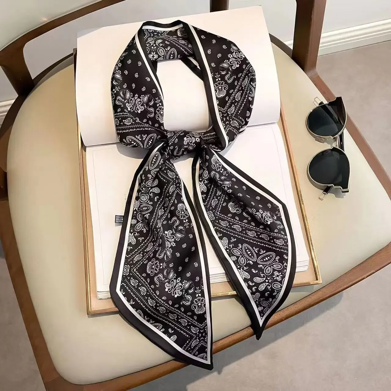 Design Print Skinny Scarf Plai - Luxury Bags For Women Brands avis et prix