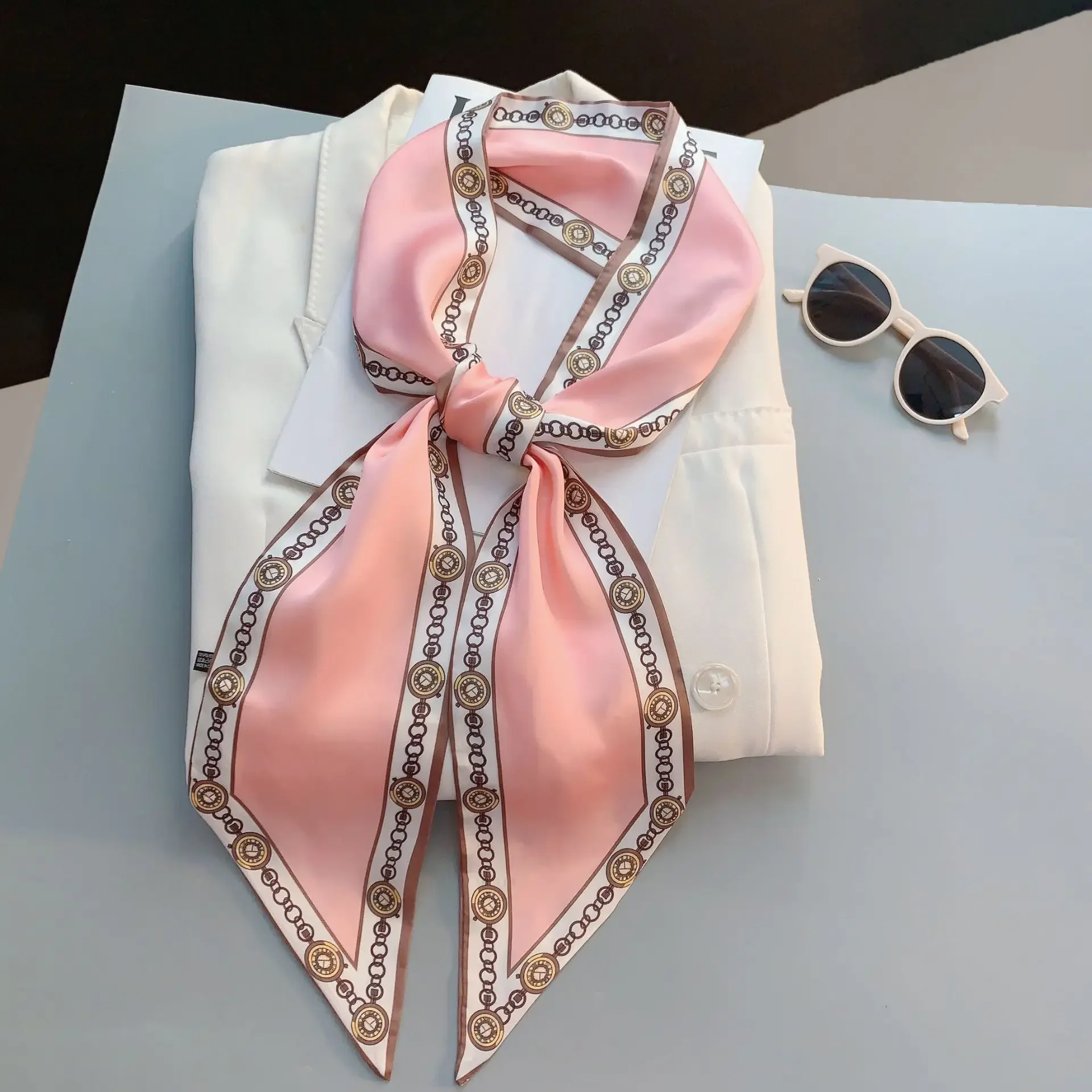 Design Print Skinny Scarf Plai - Luxury Bags For Women Brands avis et prix