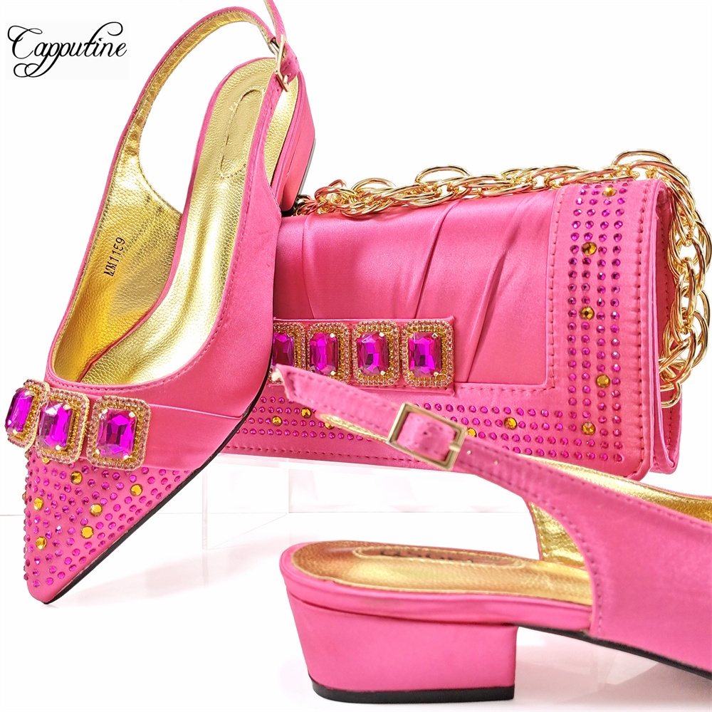 Peach Women Shoes And Bag Set  - Luxury Bags And Shoes avis et prix