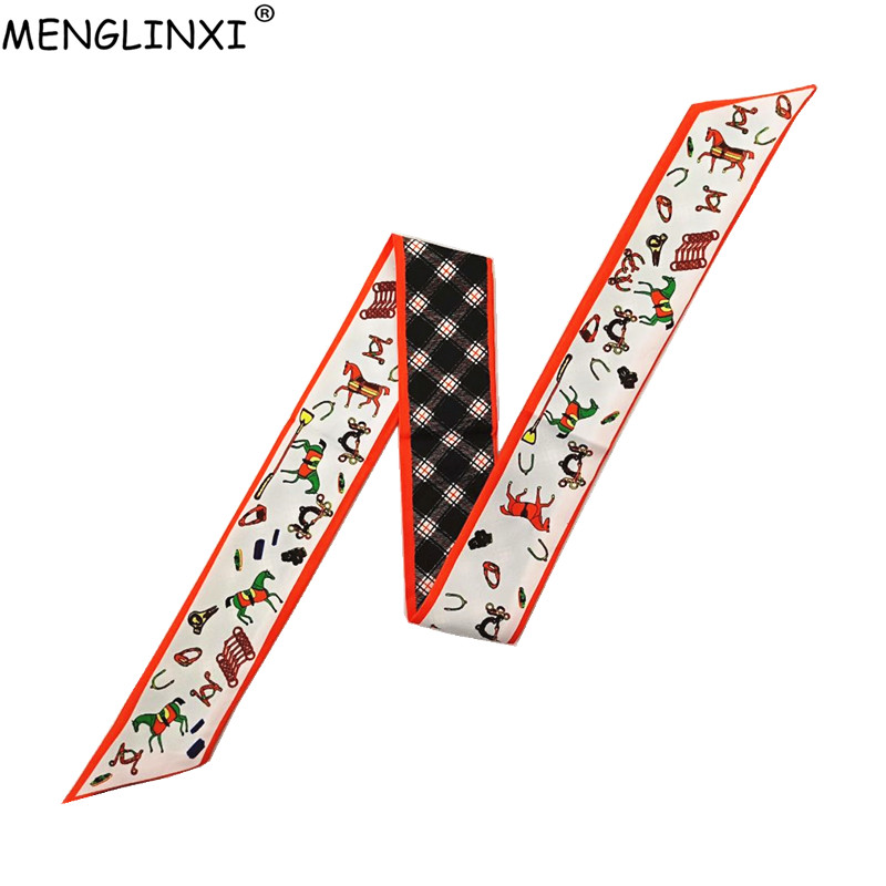 Horse Plaid Skinny Scarf Women - Luxury Bags For Women Brands avis et prix