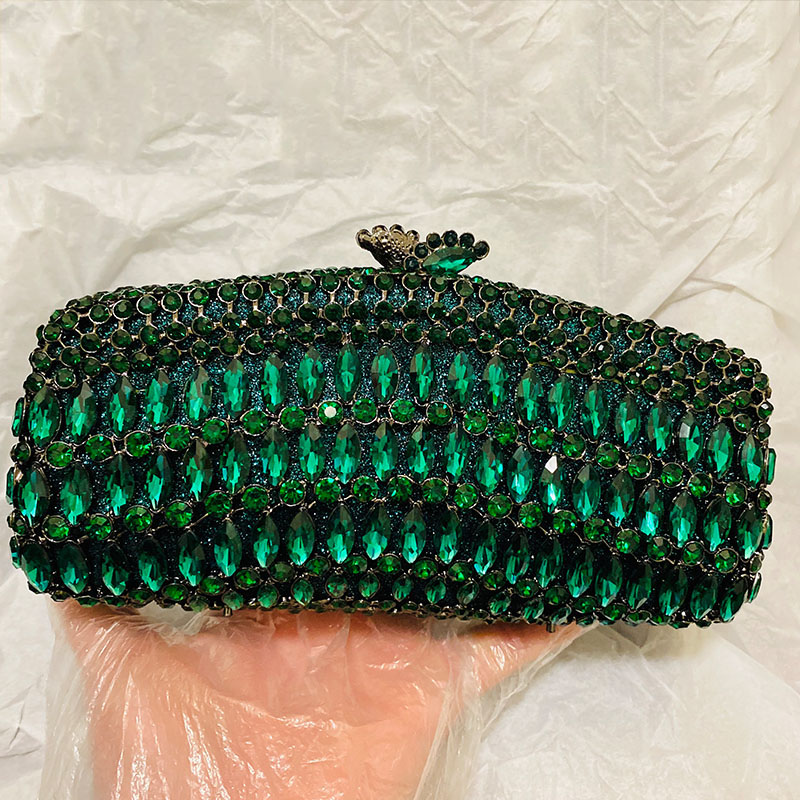 Luxury Green Rhinestone Evenin - Luxury Bags Green avis et prix