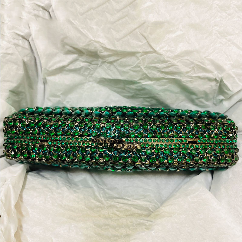 Luxury Green Rhinestone Evenin - Luxury Bags Green avis et prix