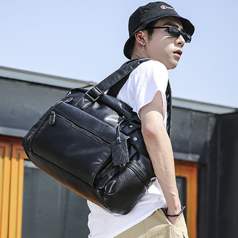 Men PU Leather Briefcase Top-H - Luxury Zipper Bags avis et prix