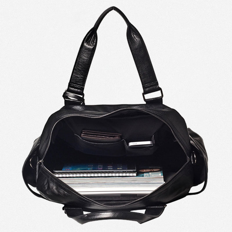 Men PU Leather Briefcase Top-H - Luxury Zipper Bags avis et prix