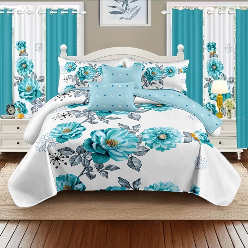 us2/3pcs Teal Floral Beding Co - Luxury Bags In Pakistan avis et prix