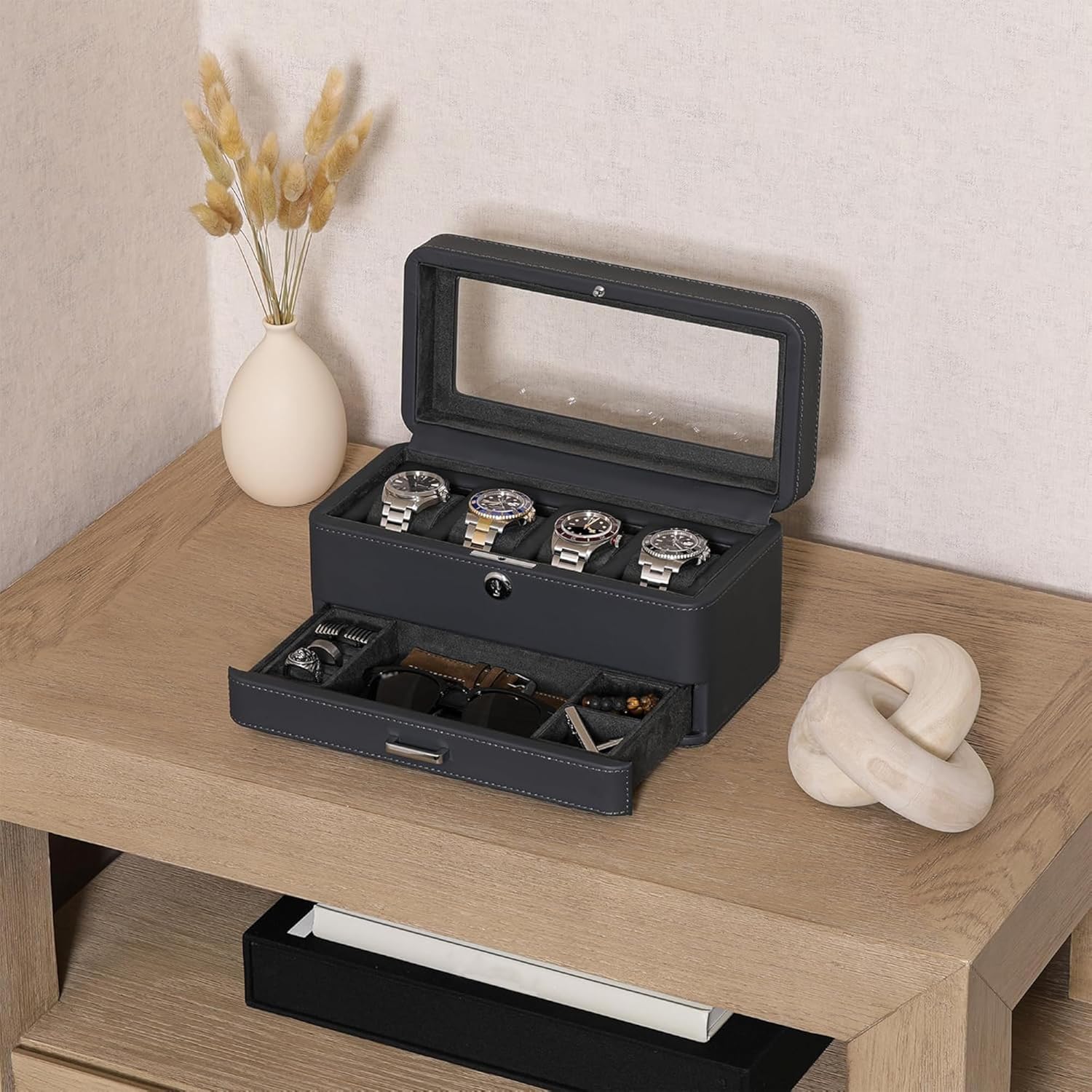 Luxury 4-Slot Watch Box with V - Luxury Bags For You avis et prix
