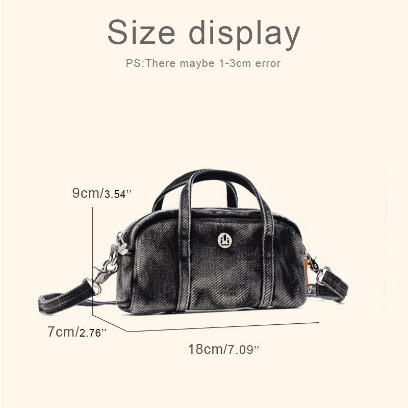 Korean Casual Mini Denim Box B - Luxury Zipper Bags avis et prix