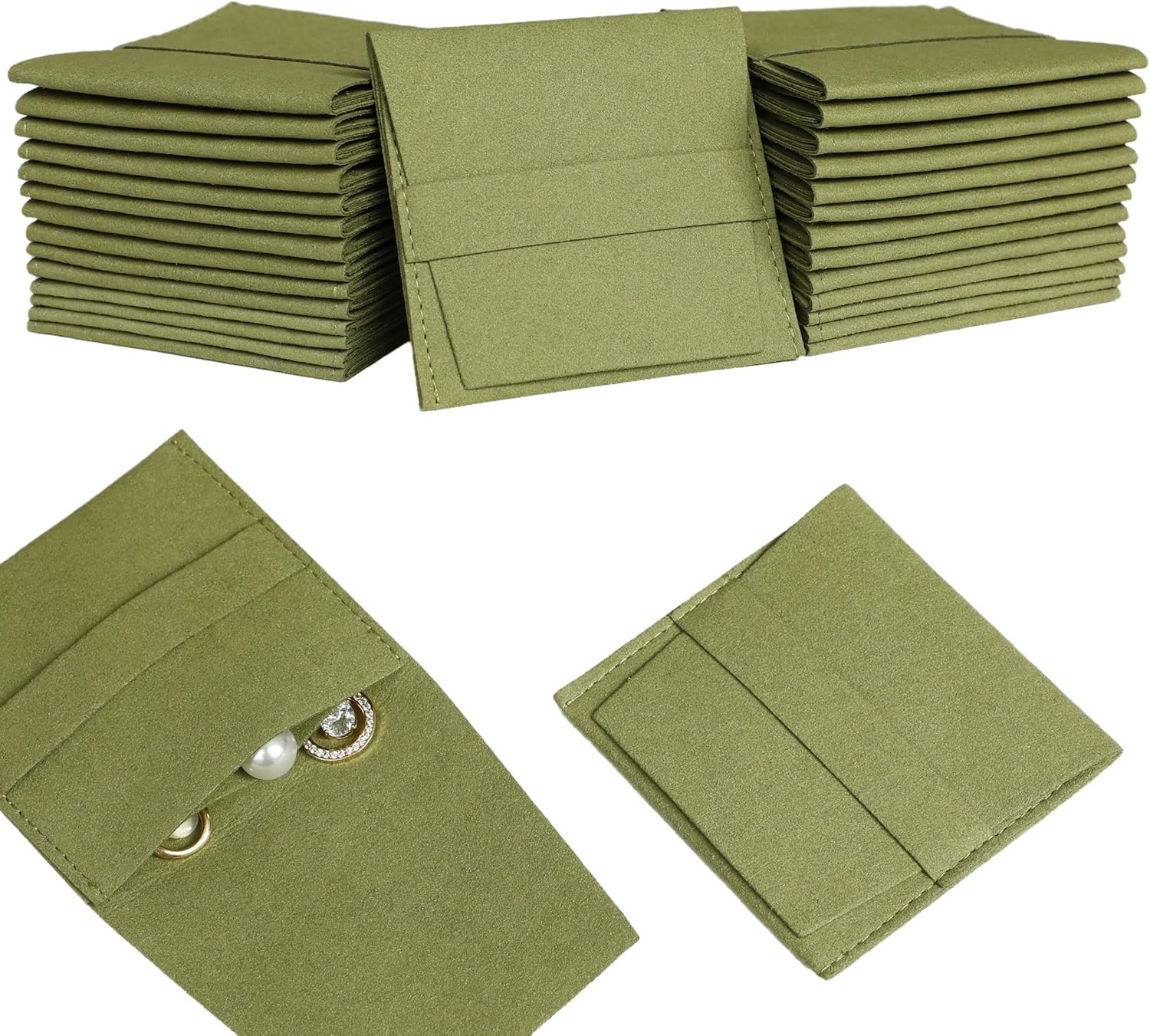 40pcs Green Microfiber Jewelry - Luxury Bags Green avis et prix