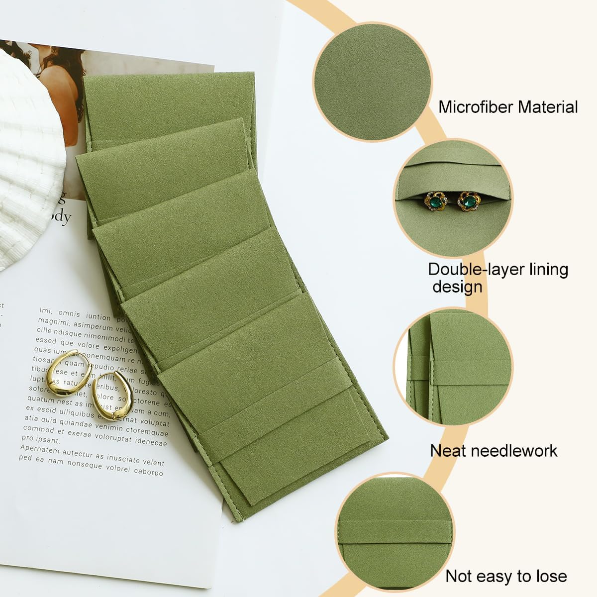 40pcs Green Microfiber Jewelry - Luxury Bags Green avis et prix