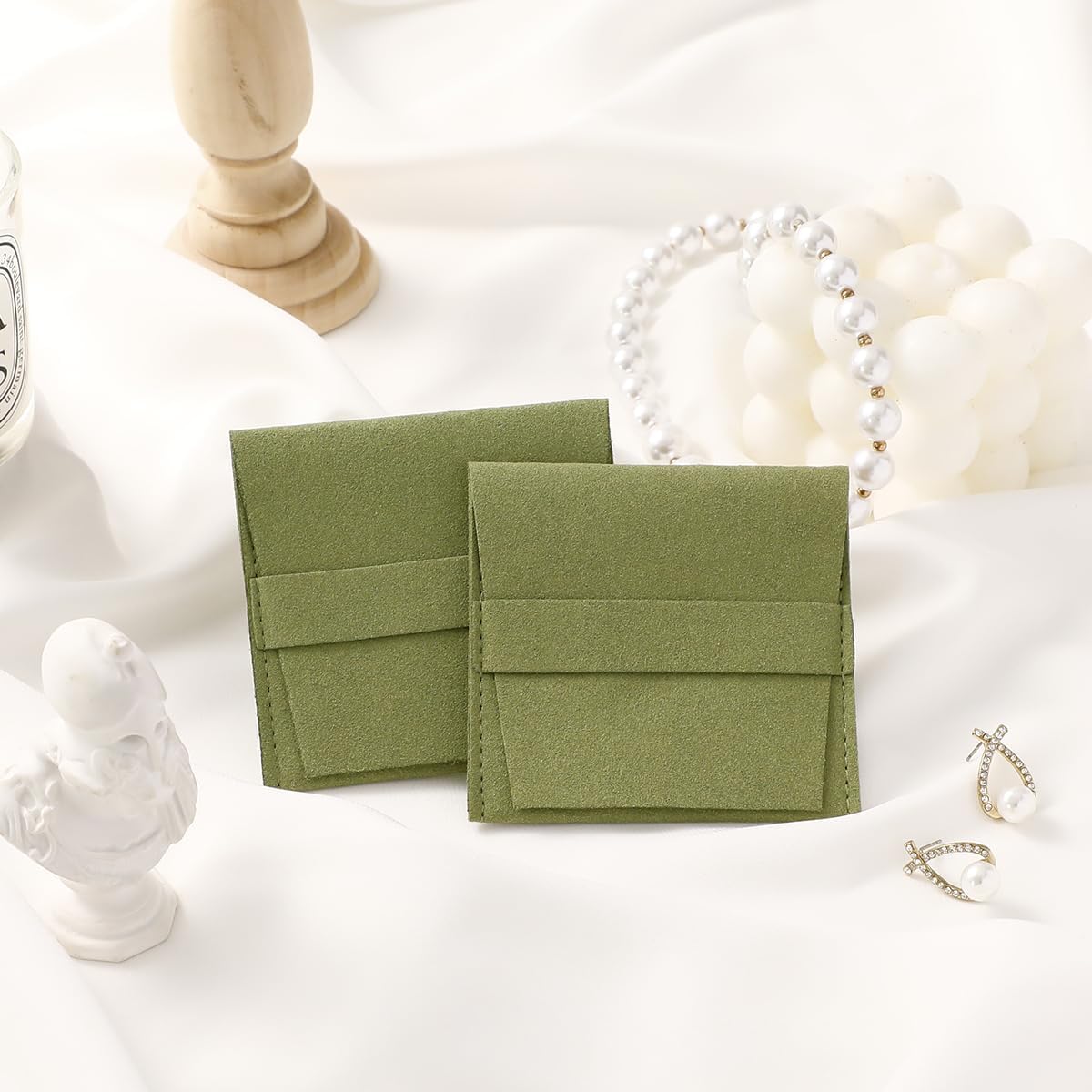 40pcs Green Microfiber Jewelry - Luxury Bags Green avis et prix
