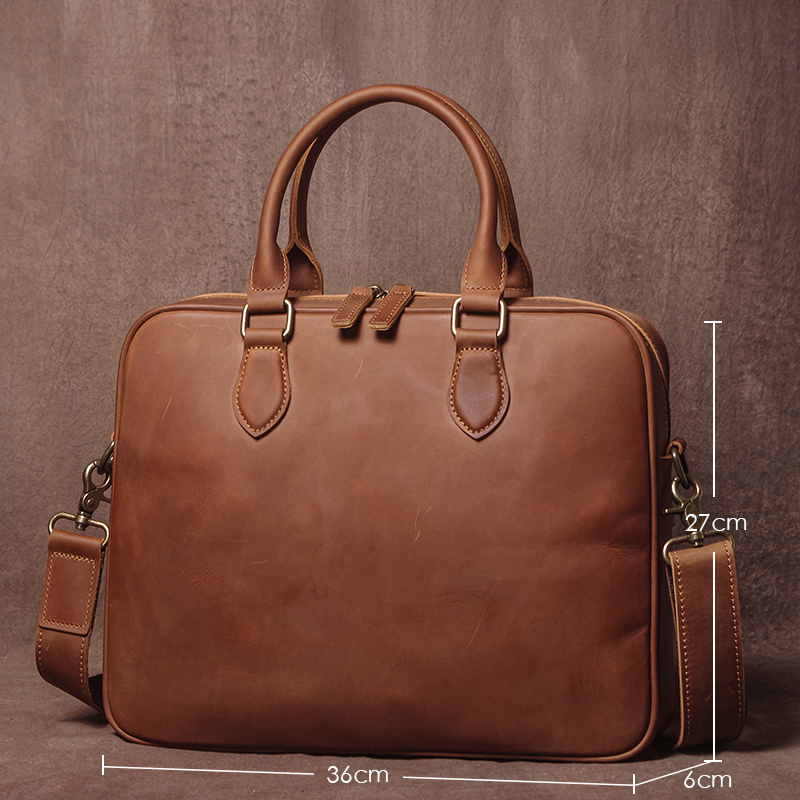 GURO Men Crazy Horse Cowhide B - Luxury Zipper Bags avis et prix