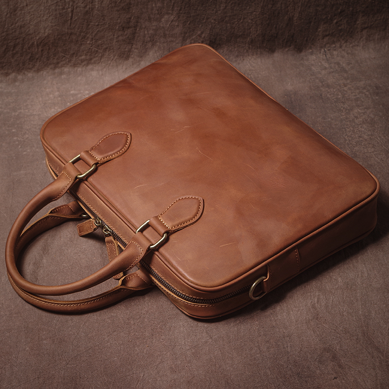 GURO Men Crazy Horse Cowhide B - Luxury Zipper Bags avis et prix