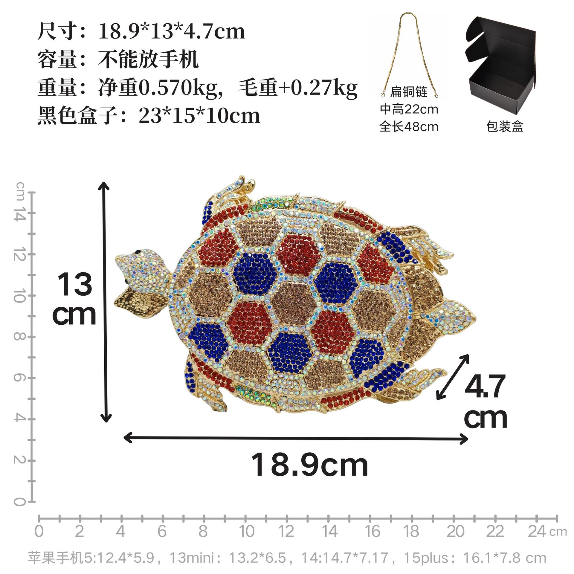 Turtle-Shaped Rhinestone Eveni - Luxury Bags Green avis et prix
