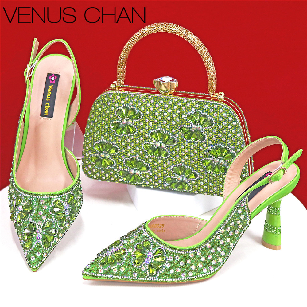 Luxury Green Rhinestone Party  - Luxury Bags Green avis et prix