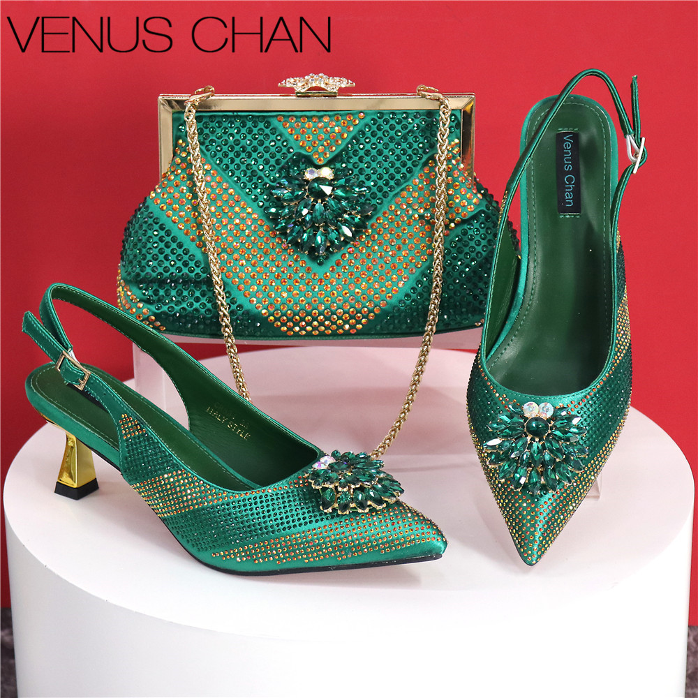 2025 Italian Design Rhinestone - Luxury Bags Green avis et prix