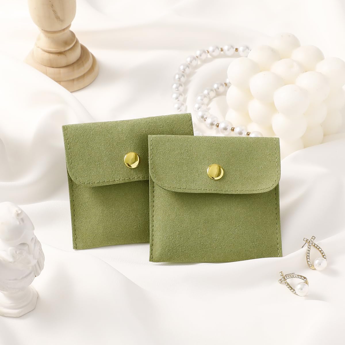 10 Pcs Green Microfiber Jewelr - Luxury Bags Green avis et prix