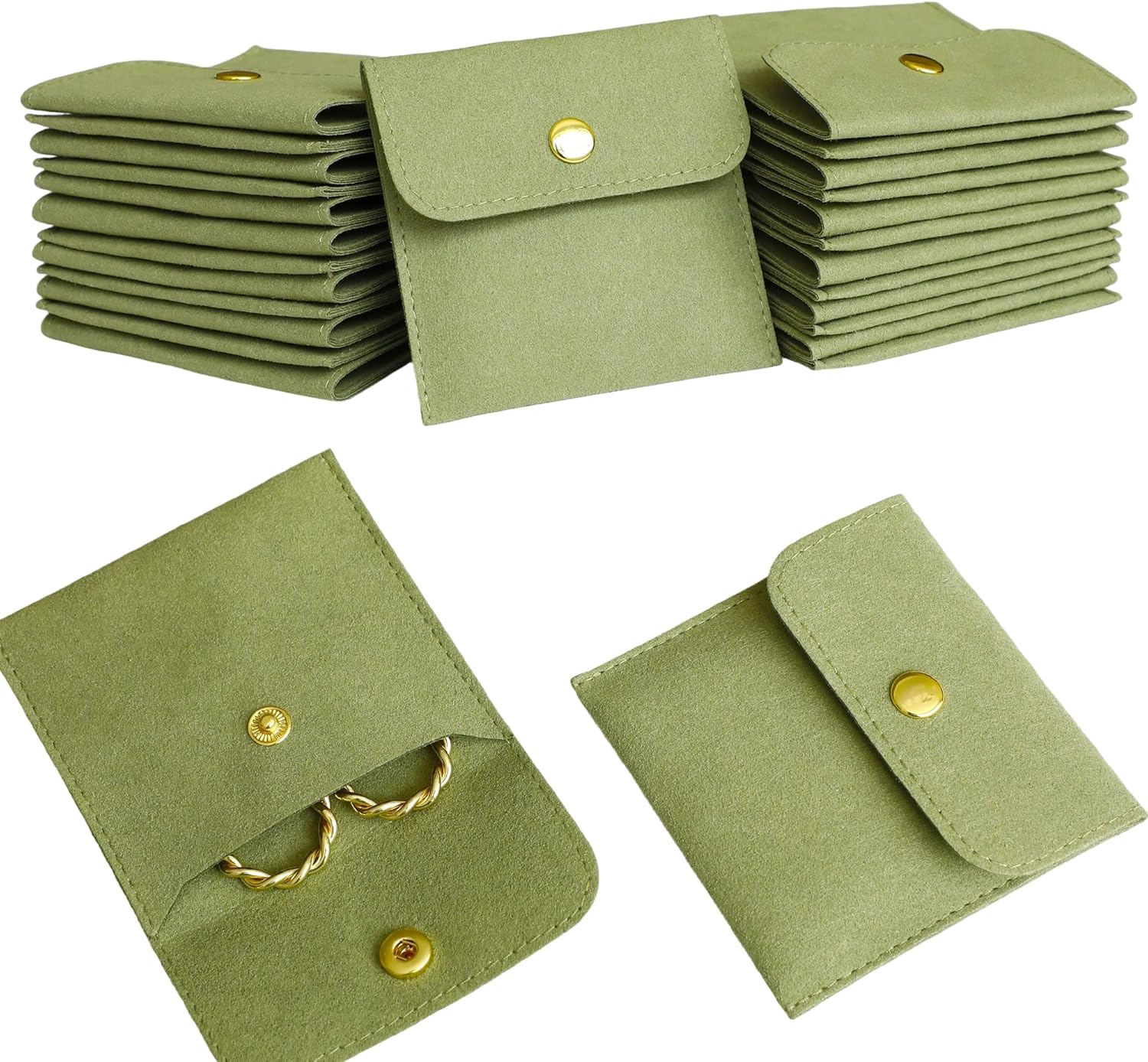 10 Pcs Green Microfiber Jewelr - Luxury Bags Green avis et prix