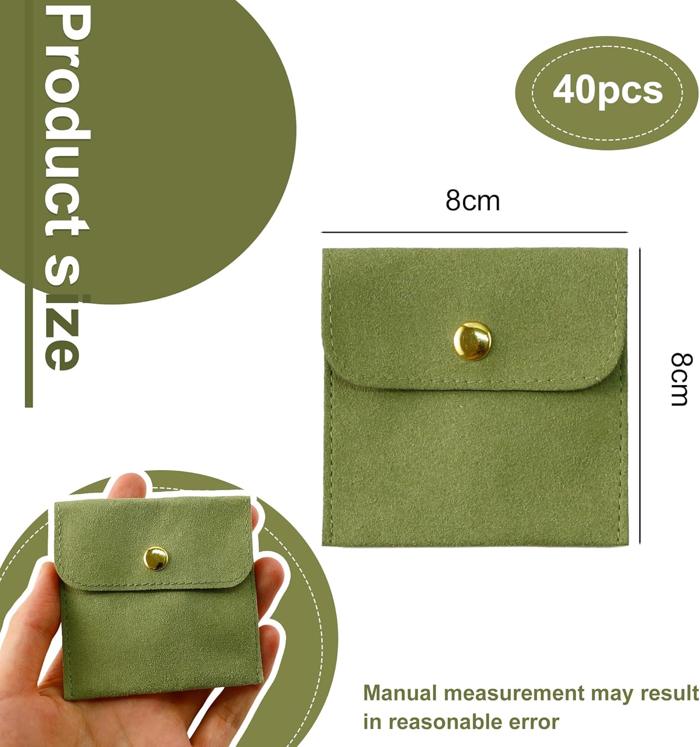 10 Pcs Green Microfiber Jewelr - Luxury Bags Green avis et prix